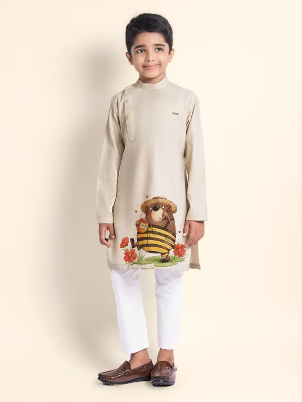 Boys_CottonPrinted_Pink_Kurta