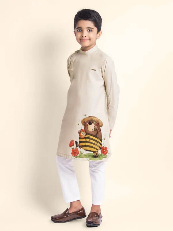 Boys_CottonPrinted_Pink_Kurta