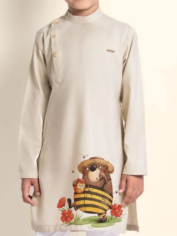 Boys_CottonPrinted_Pink_Kurta