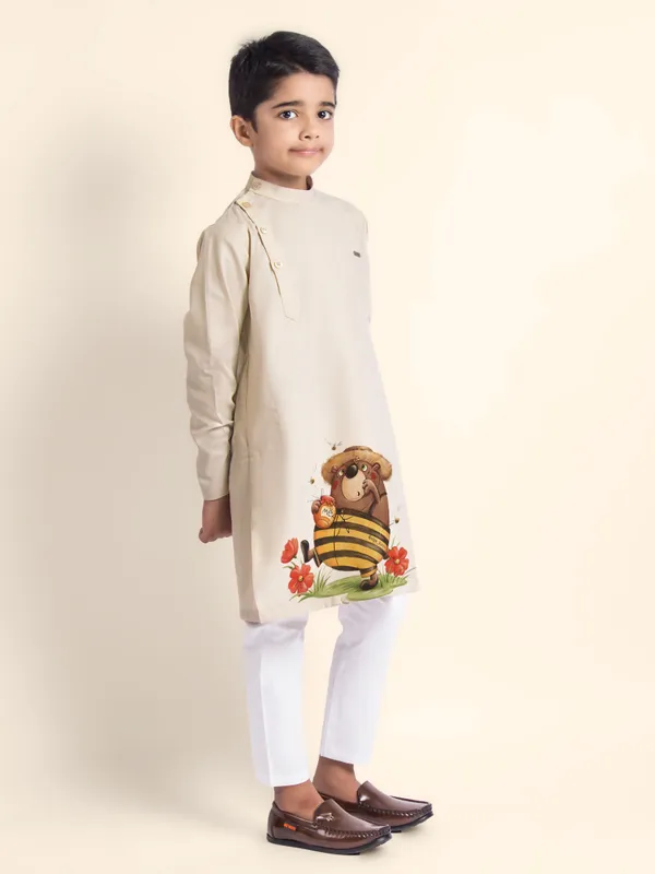 Boys_CottonPrinted_Pink_Kurta