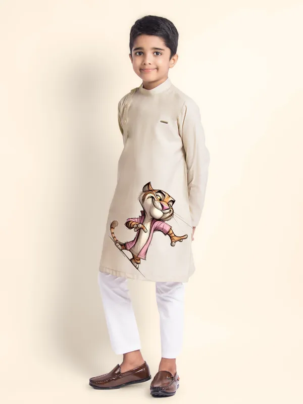 Boys_CottonPrinted_Pink_Kurta