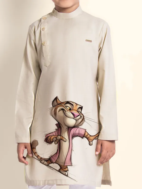 Boys_CottonPrinted_Pink_Kurta