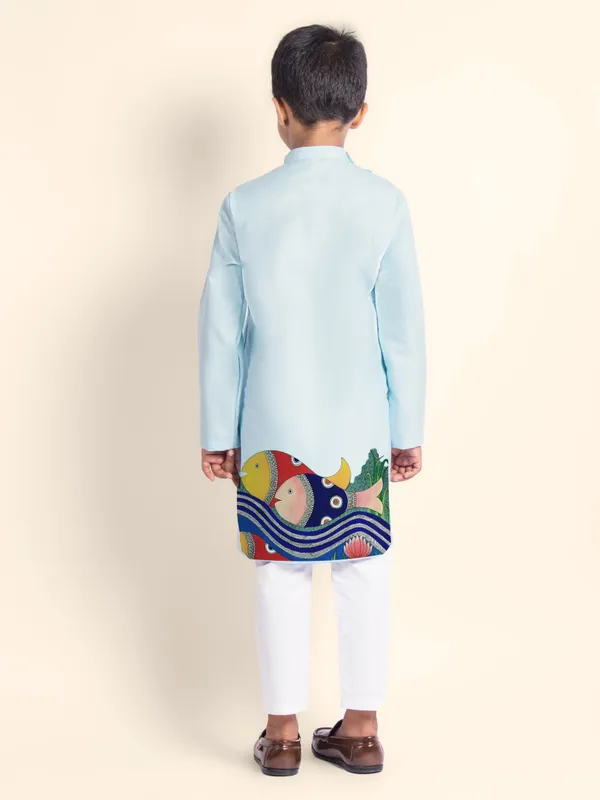 Boys_CottonPrinted_Beige_Kurta