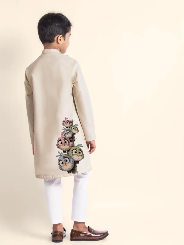 Boys_CottonPrinted_Blue_Kurta