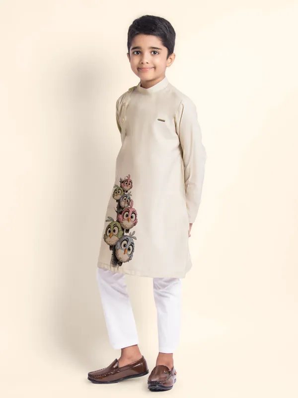 Boys_CottonPrinted_Blue_Kurta