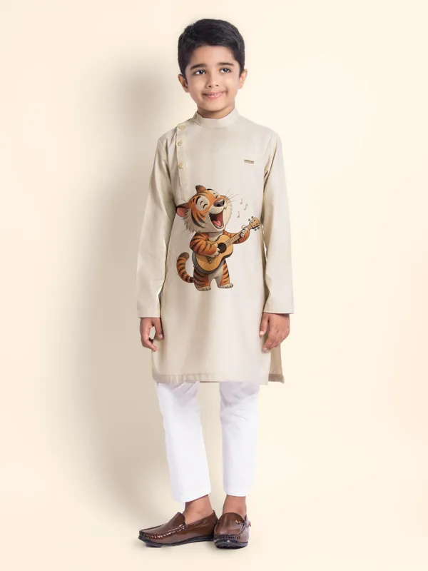 Boys_CottonPrinted_Blue_Kurta