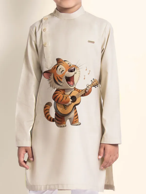Boys_CottonPrinted_Blue_Kurta