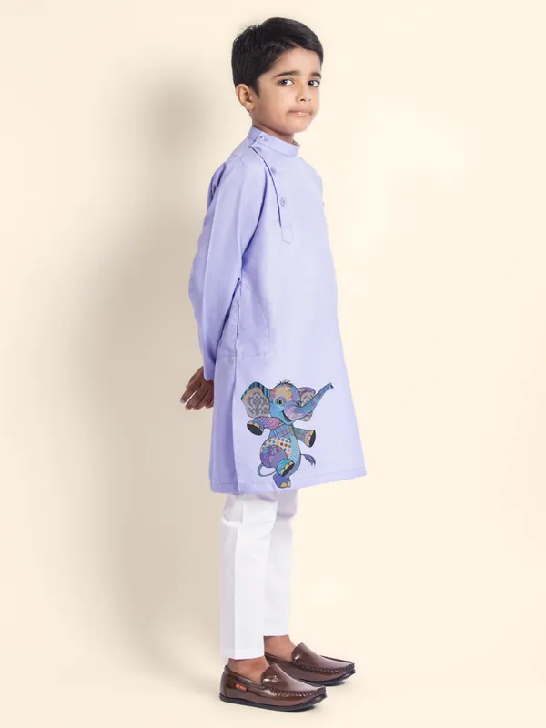 Boys_CottonPrinted_Beige_Kurta