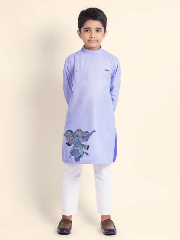 Boys_CottonPrinted_Beige_Kurta