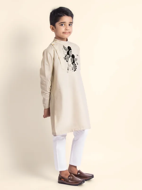 Boys_CottonPrinted_Pink_Kurta