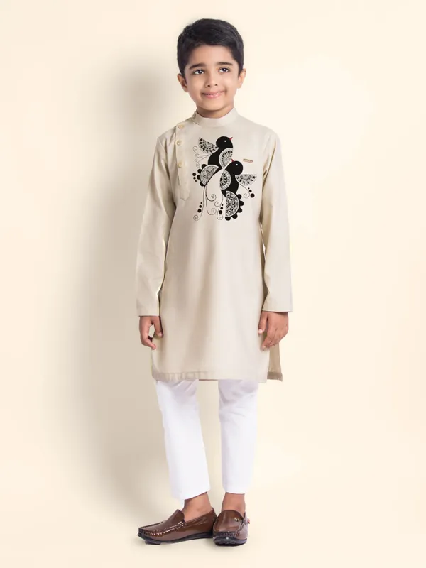 Boys_CottonPrinted_Pink_Kurta