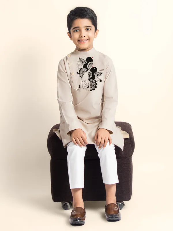 Boys_CottonPrinted_Pink_Kurta