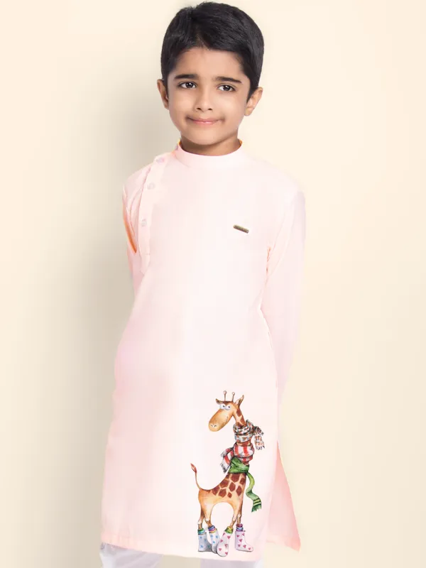Boys_CottonPrinted_Yellow_Kurta