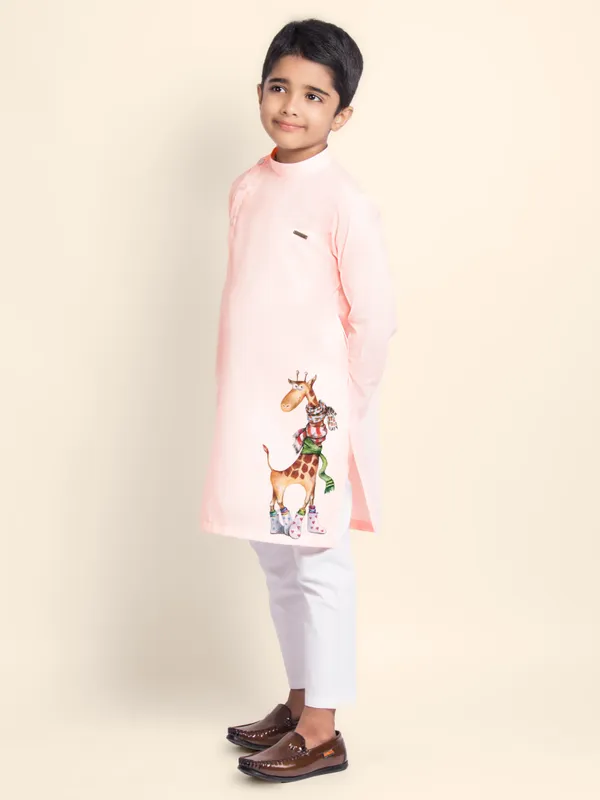 Boys_CottonPrinted_Yellow_Kurta