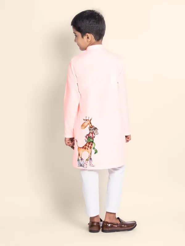 Boys_CottonPrinted_Yellow_Kurta