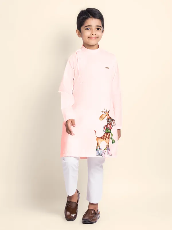 Boys_CottonPrinted_Yellow_Kurta