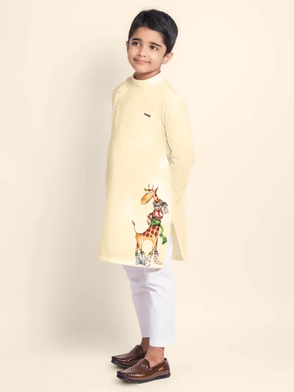 Boys_CottonPrinted_Blue_Kurta