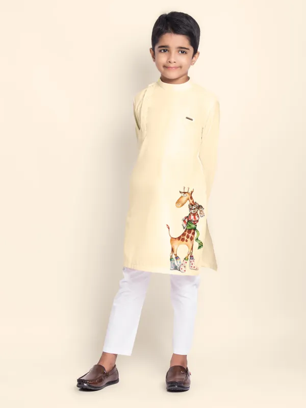 Boys_CottonPrinted_Blue_Kurta