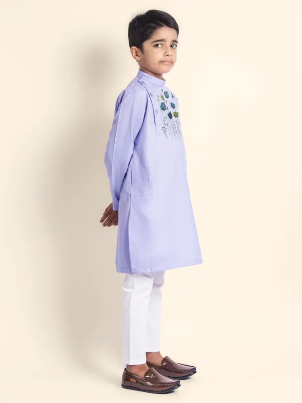 Boys_CottonPrinted_Beige_Kurta