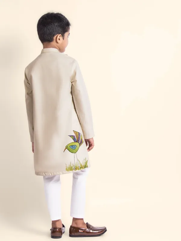 Boys_CottonPrinted_Pink_Kurta