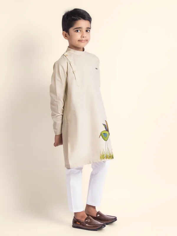 Boys_CottonPrinted_Pink_Kurta