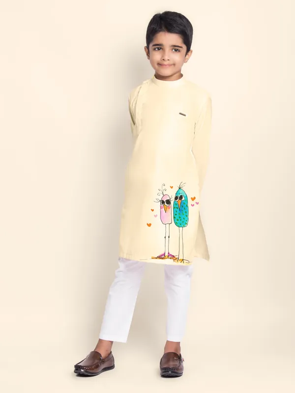 Boys_CottonPrinted_Blue_Kurta