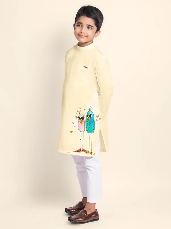 Boys_CottonPrinted_Blue_Kurta