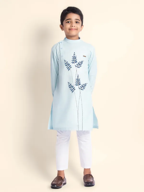 Boys_CottonPrinted_Purple_Kurta
