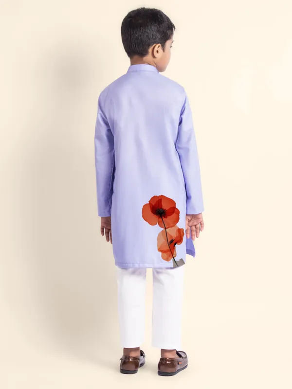 Boys_CottonPrinted_Beige_Kurta