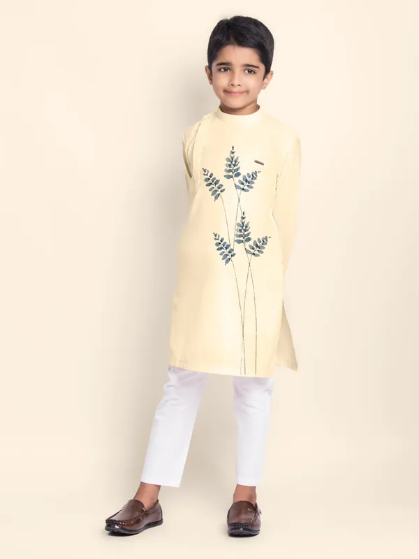 Boys_CottonPrinted_Pink_Kurta