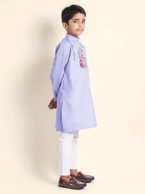 Boys_CottonPrinted_Beige_Kurta