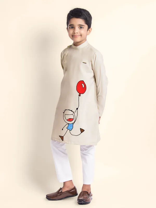 Boys_CottonPrinted_Pink_Kurta