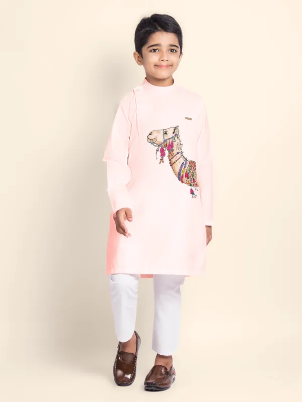 Boys_CottonPrinted_Yellow_Kurta