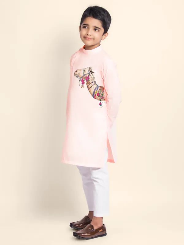 Boys_CottonPrinted_Yellow_Kurta