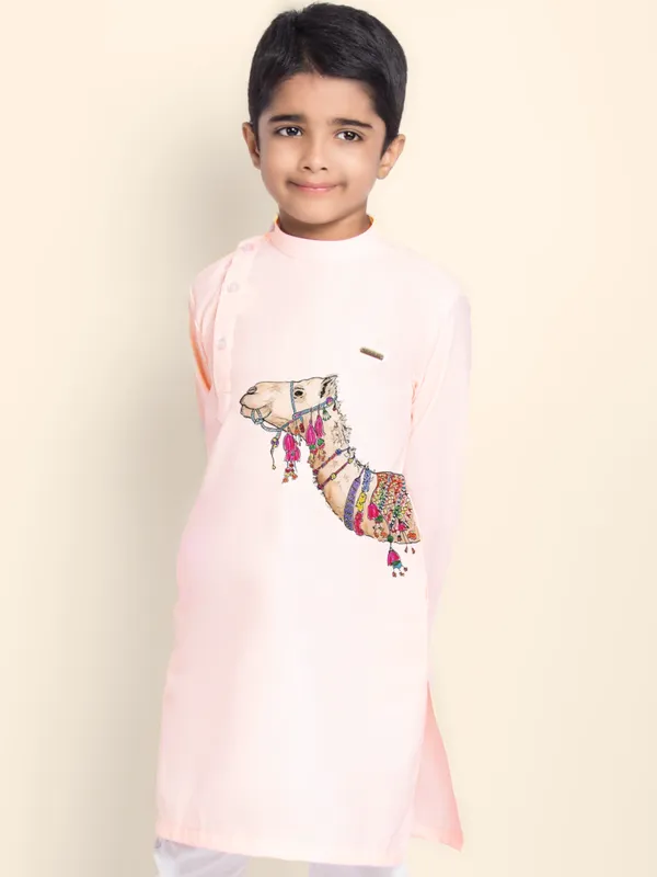 Boys_CottonPrinted_Yellow_Kurta