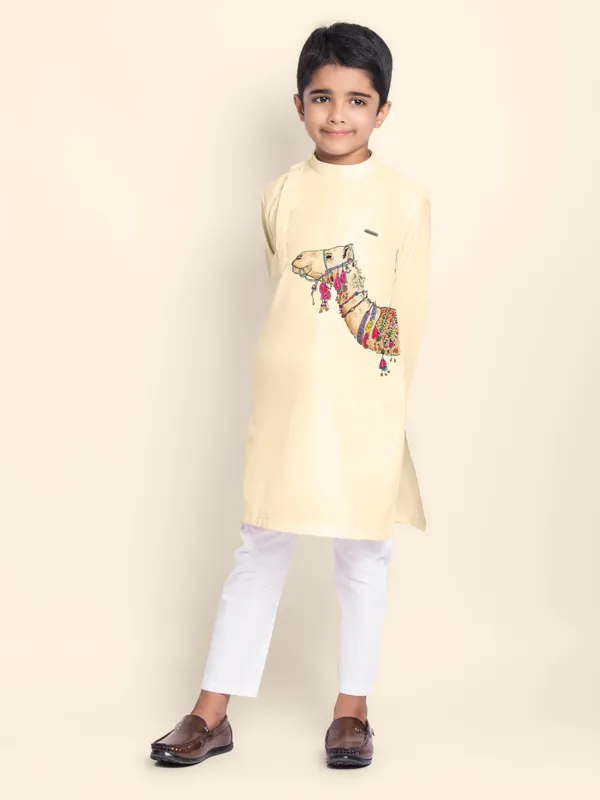 Boys_CottonPrinted_Blue_Kurta