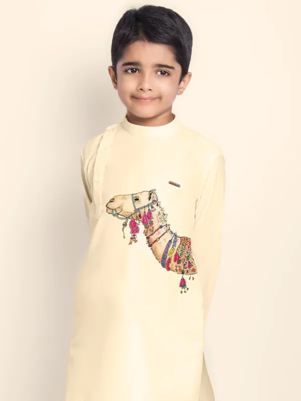 Boys_CottonPrinted_Blue_Kurta