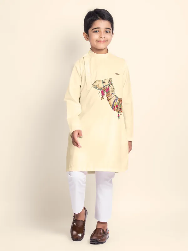 Boys_CottonPrinted_Blue_Kurta