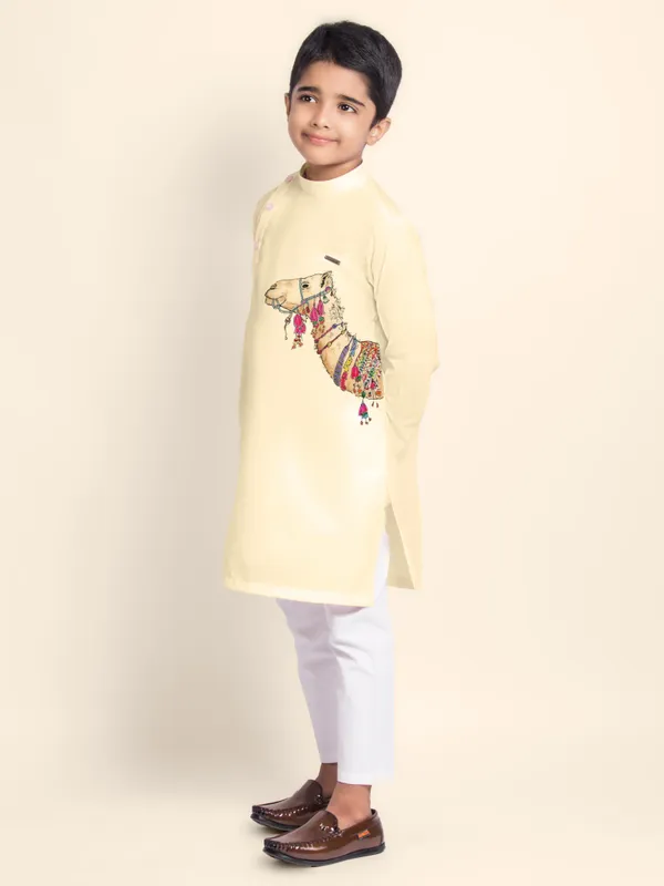 Boys_CottonPrinted_Blue_Kurta