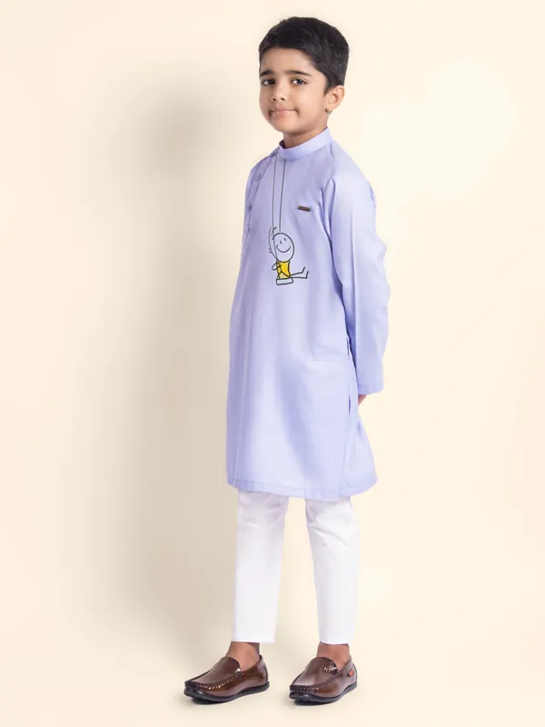 Boys_CottonPrinted_Beige_Kurta