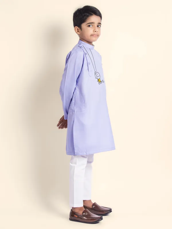 Boys_CottonPrinted_Beige_Kurta