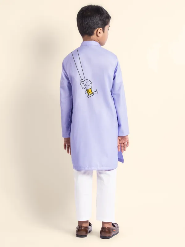Boys_CottonPrinted_Beige_Kurta