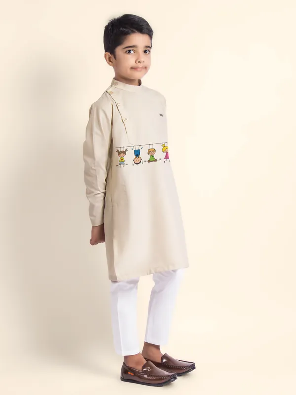 Boys_CottonPrinted_Pink_Kurta