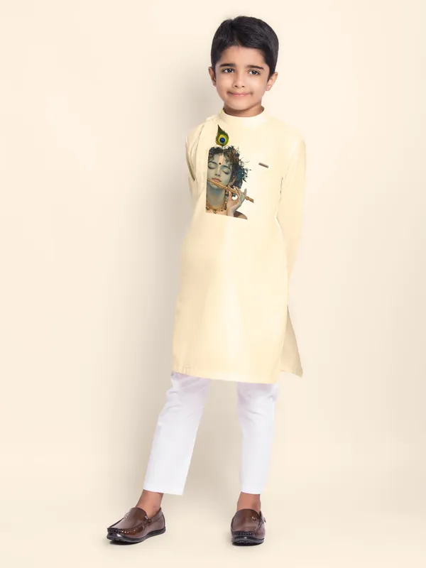 Boys_CottonPrinted_Blue_Kurta