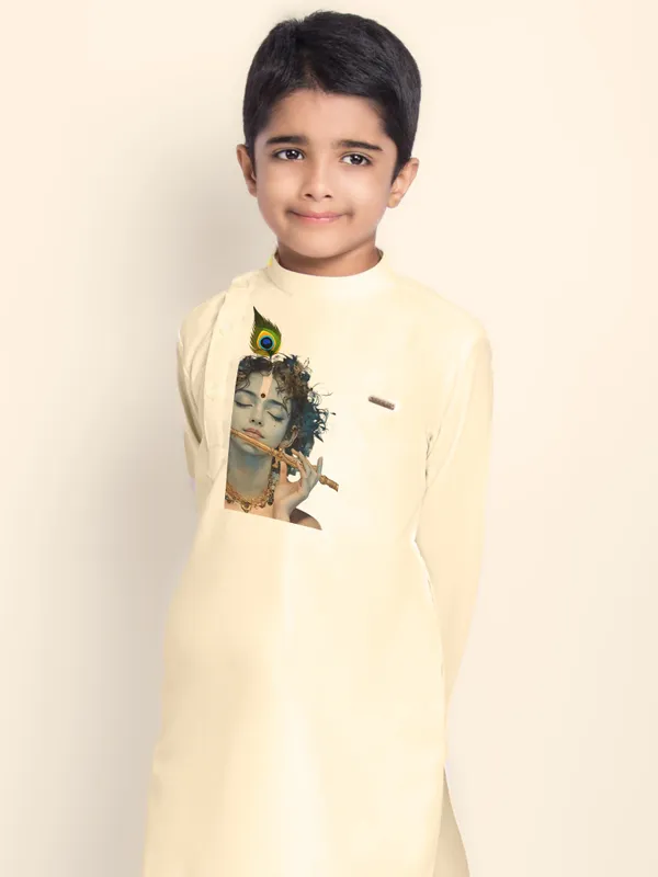 Boys_CottonPrinted_Blue_Kurta