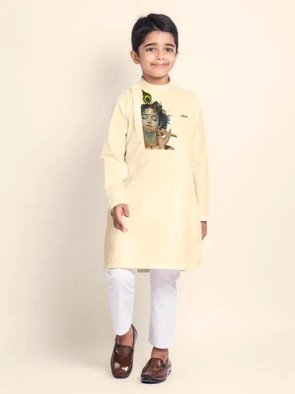 Boys_CottonPrinted_Blue_Kurta