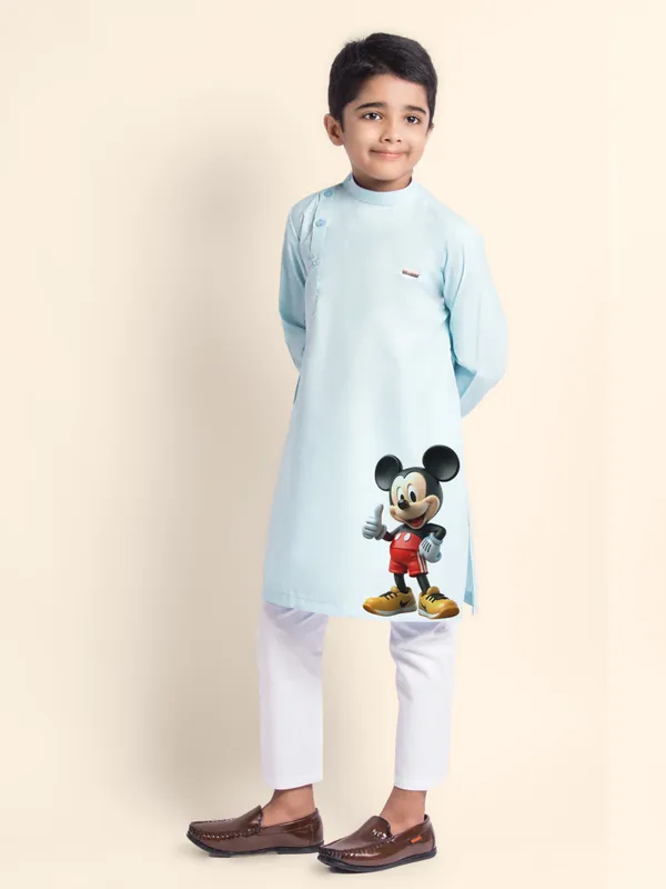 Boys_CottonPrinted_Purple_Kurta