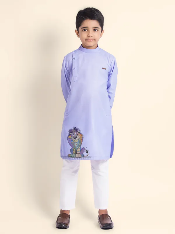 Boys_CottonPrinted_Beige_Kurta