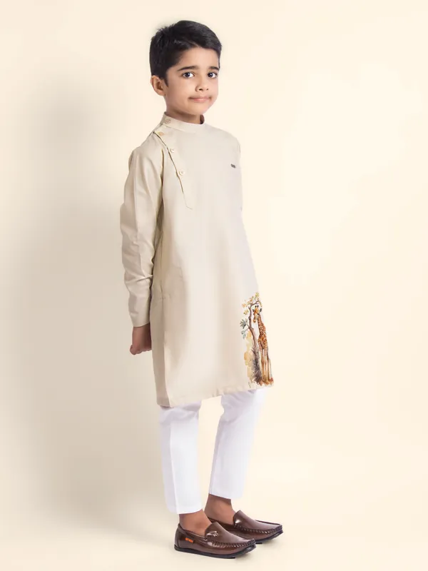 Boys_CottonPrinted_Pink_Kurta