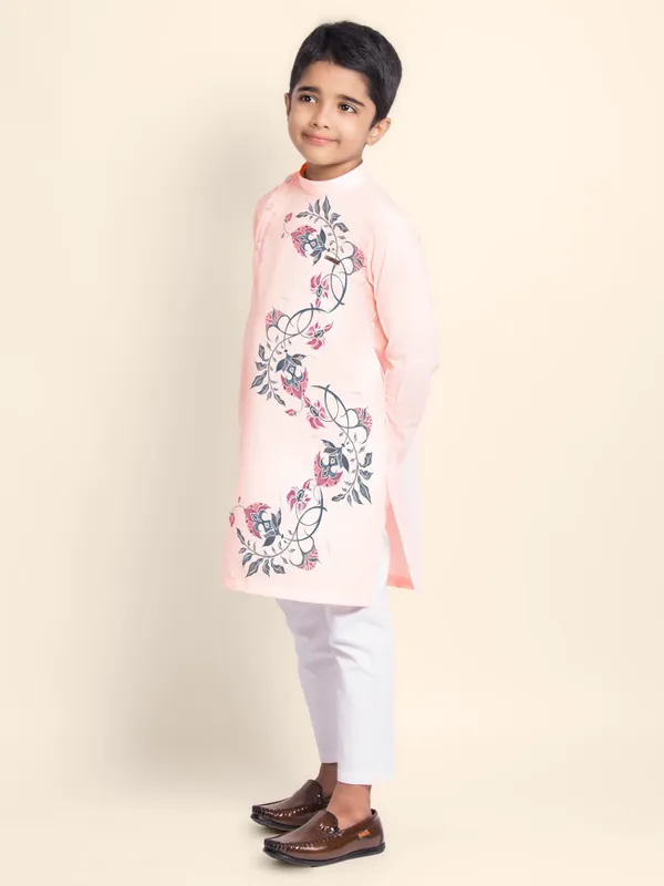 Boys_CottonPrinted_Purple_Kurta